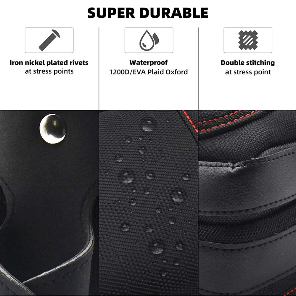 Tool Pouch Multi-functional Waterproof Drill Holster Waist Tool Bag Electric Waist Belt Tool Pouch Bag for Wrench Hammer