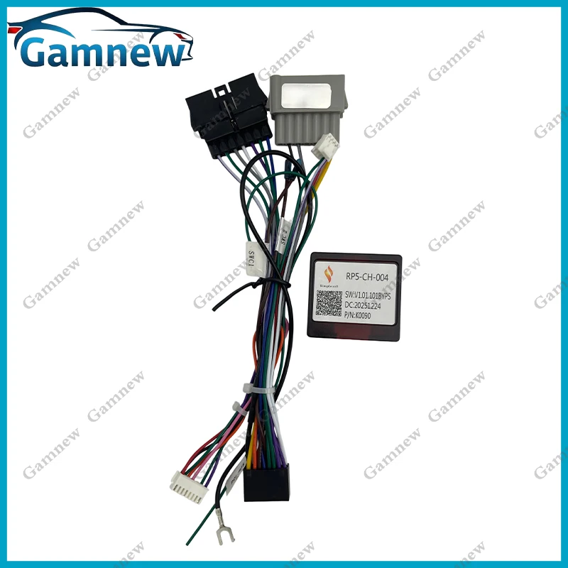 Gamnew Car 16pin Wiring Harness Adapter Canbus Box Decoder Android Radio Power Cable For Jeep Chrysler Dodge 1998-2002