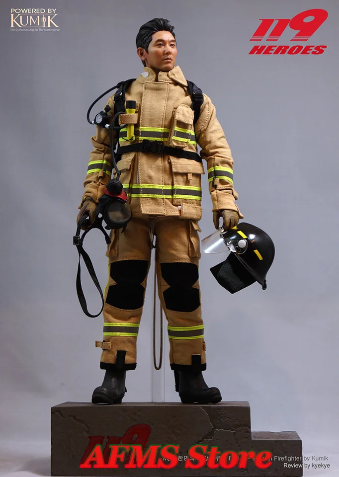 In Stock 1/6 Scale Korea Firefighter 119 Heroes Men Action Figure