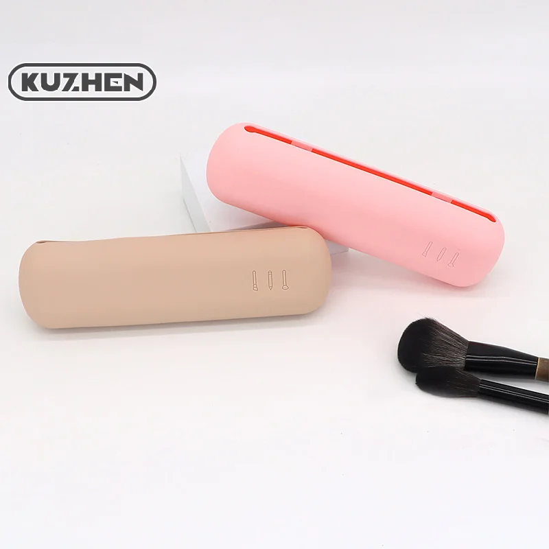 Silicone Makeup Brush Travel Case Waterproof Makeup Brush Travel For Eyebrow Pencil Lip Liner Organizer