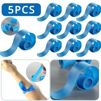 5 sztuk rodzinne narzędzia kempingowe na świeżym powietrzu pierwsza pomoc jednorazowa medyczna lateksowa opaska uciskowa ratunkowy sportowy sprzęt survivalowy