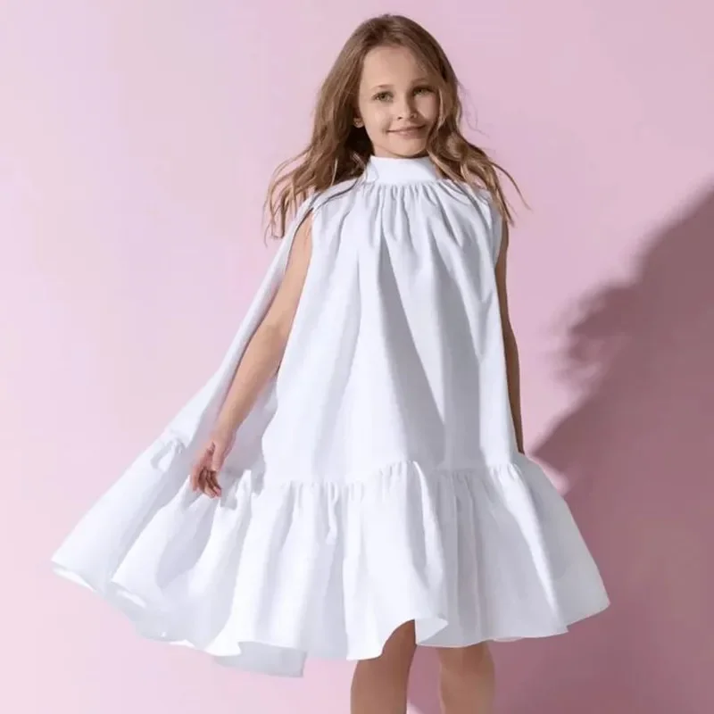 2024 Summer New Girls Sleeveless Princess Dress Birthday Baptism Party Flower Girl Dresses A3955 Vestidos