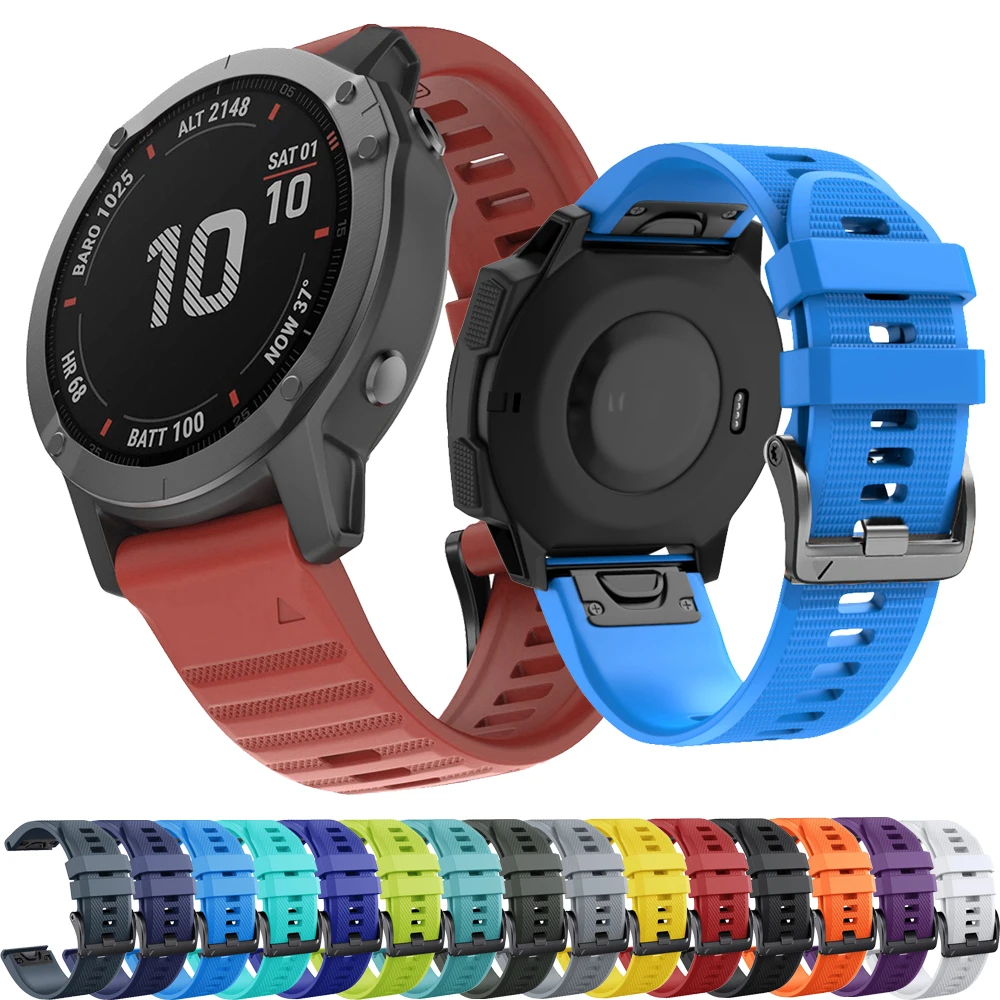 22/26mm Watchband For Garmin Fenix 6 6X Pro 5 5X Plus 3HR 935 Enduro MK2 Silicone Band screw Watch Easyfit Wrist D2 bravo Strap