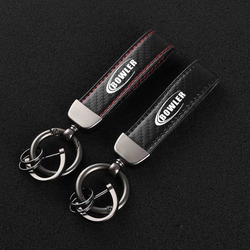 

Leather car keychain Horseshoe Buckle Jewelry for Landrover Bowler BowlerEXR with logo car accessories