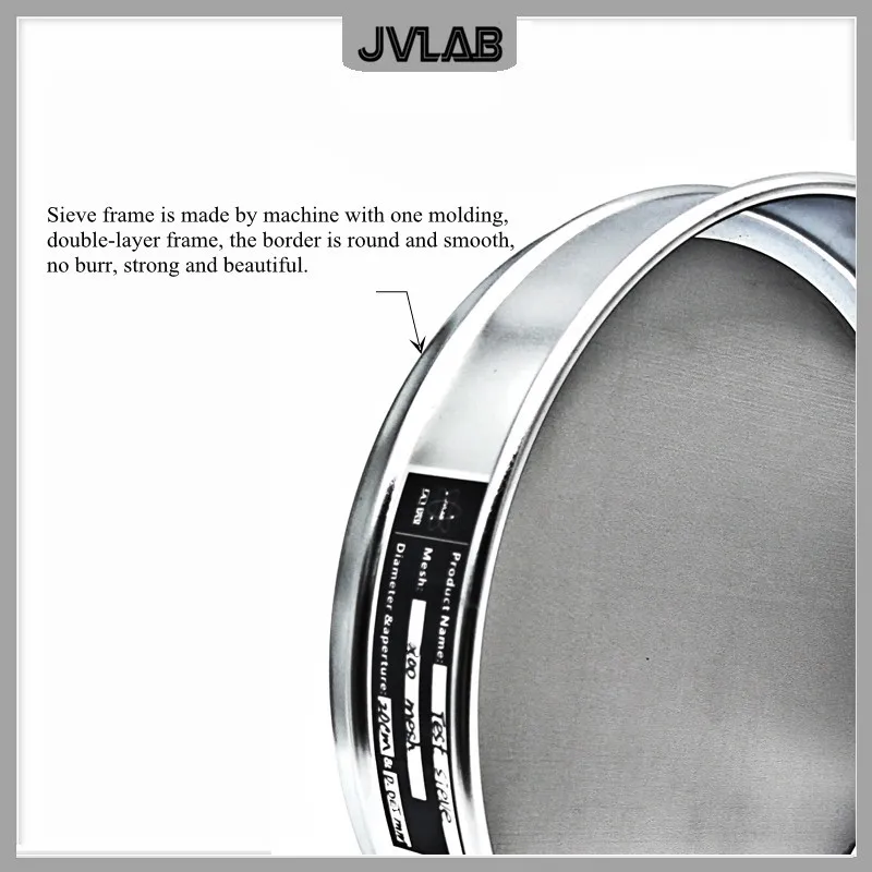 Analysis Sieve Sampling Inspection Standard Lab Test Sieve 304 SUS Filter Mesh Chroming Frame Diameter 20cm 900 Mesh / 0.01mm