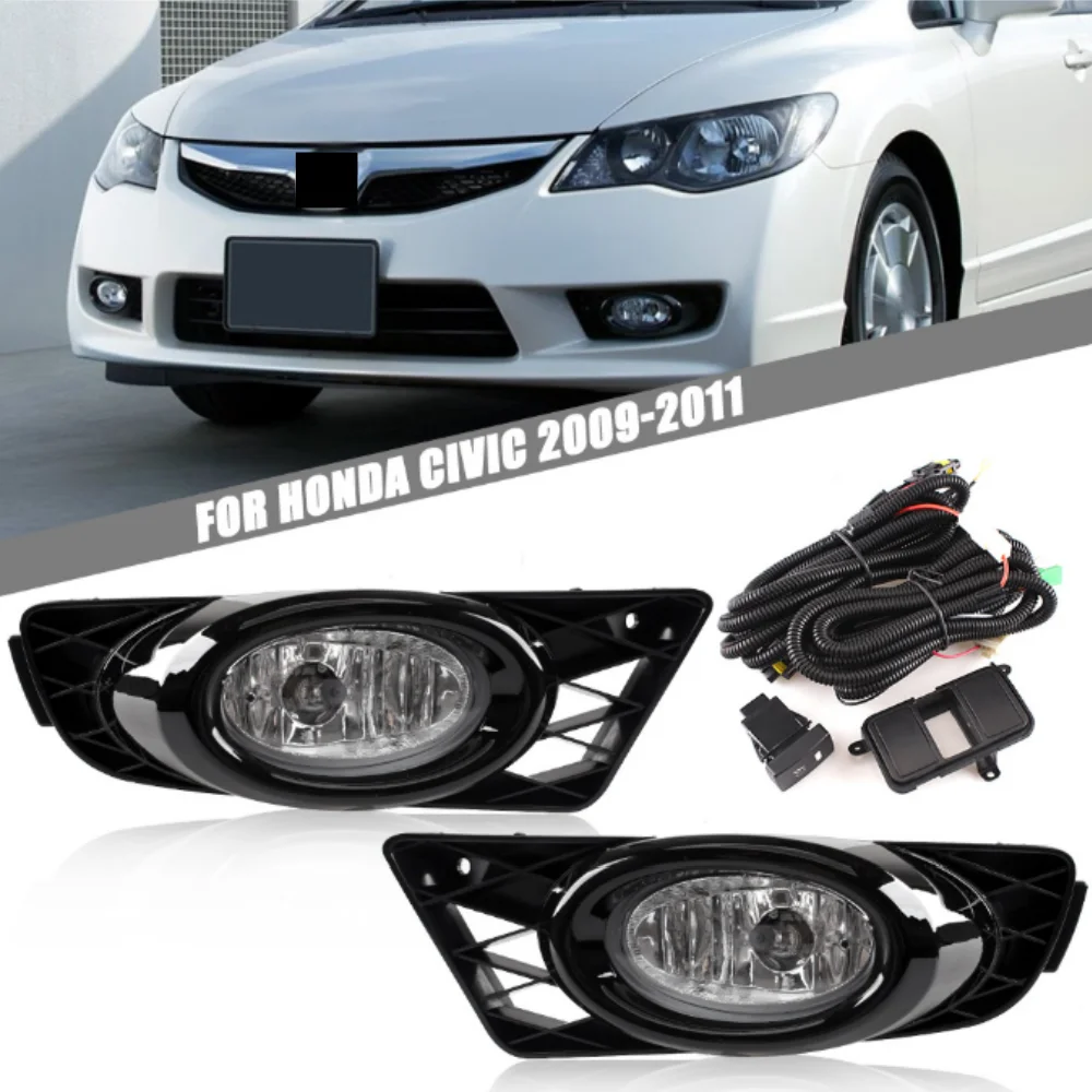 

Для Honda Civic 2009-2011 американская версия переднего бампера автомобиля галогенная противотуманная фара в сборе комплект