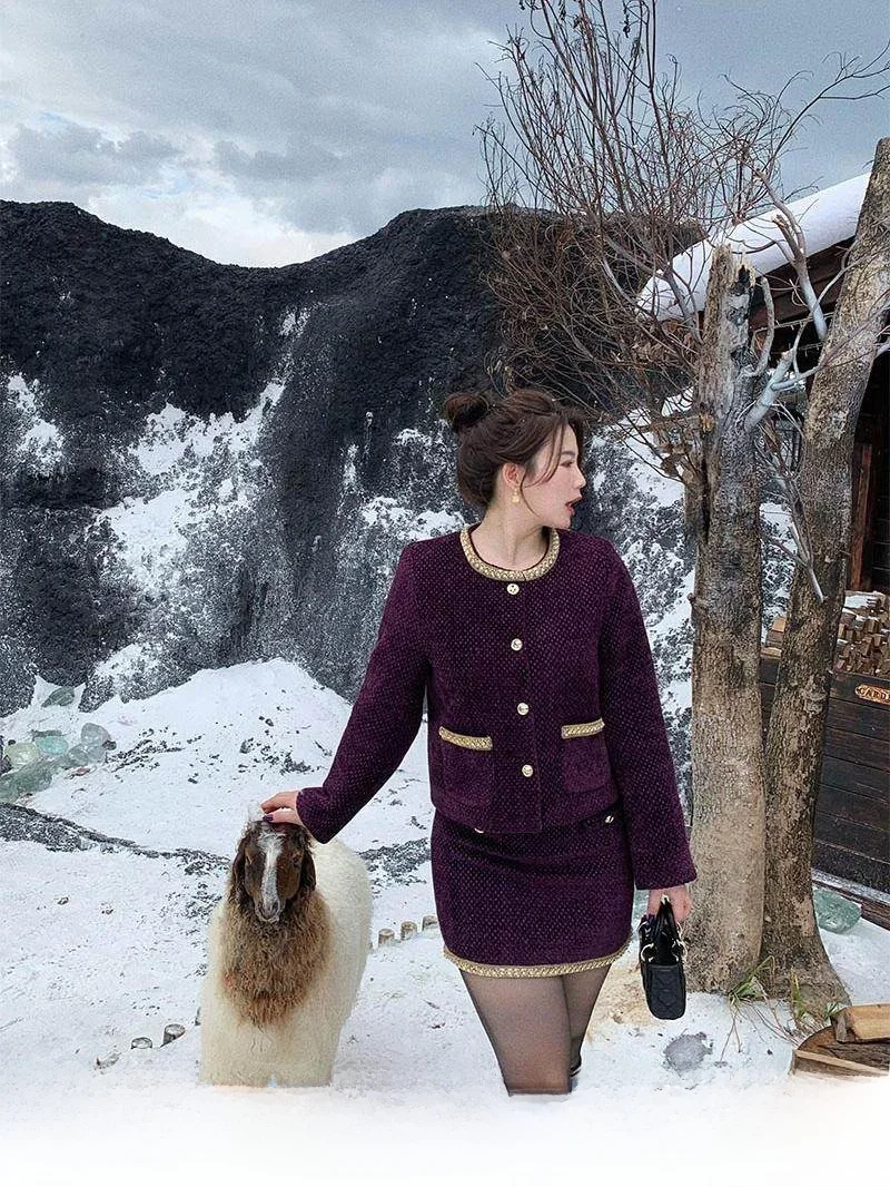 

ML Jasmine Large Size Autumn New Wealthy Miss Fraance Sle Set Dr Ele Lady Two-Piece Set Commute Straight Tube High...