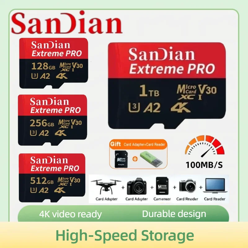 

Original New Portable Memory Card U3 High Speed Micro TF SD 1TB 512GB 256GB 128GB for Daily Electronic Equipment