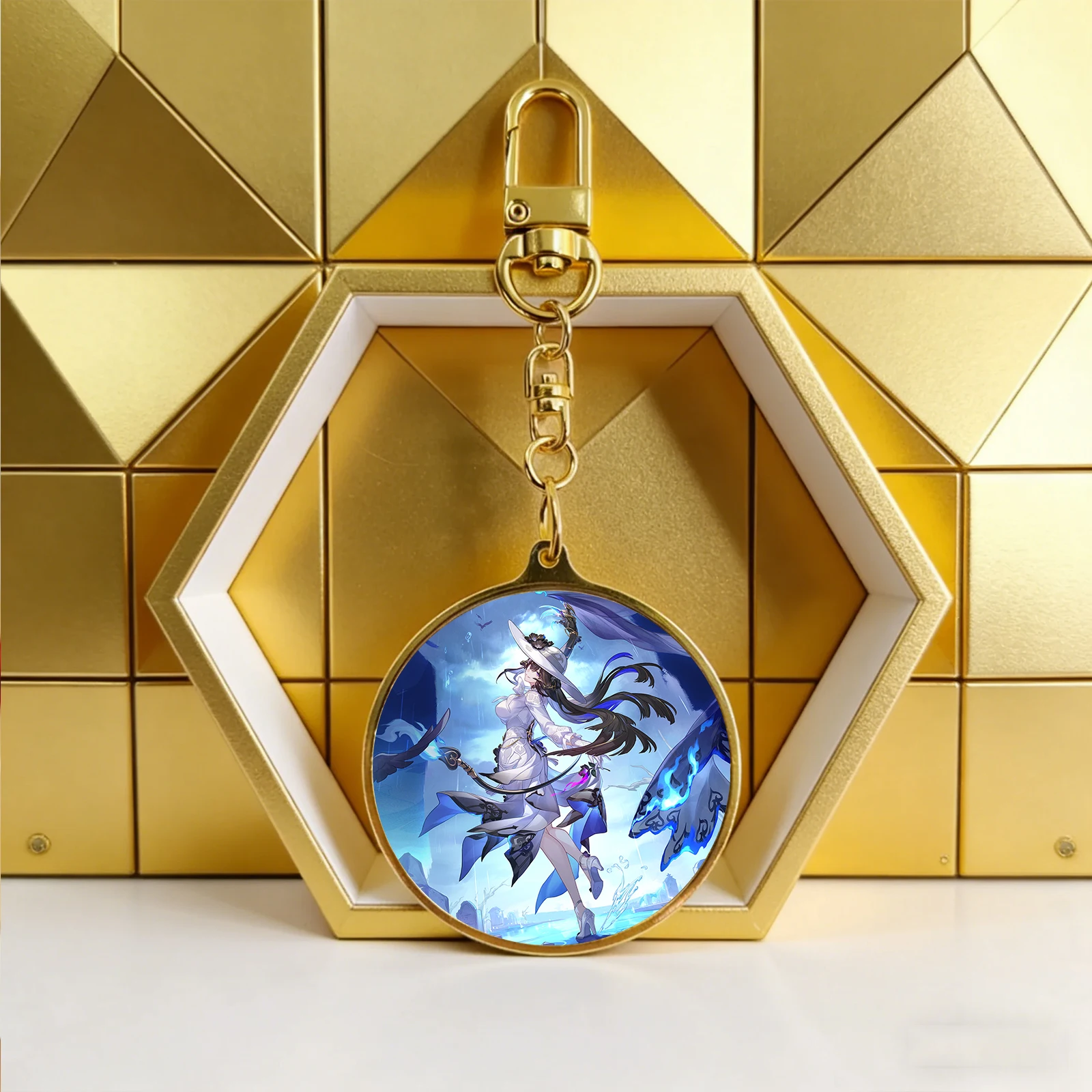 

Honkai Star Rail The Dahlia Keychain Constance Ever-Flame Mansion Commemorative Coin Metal Alloy Pendant Anime Gift Collection