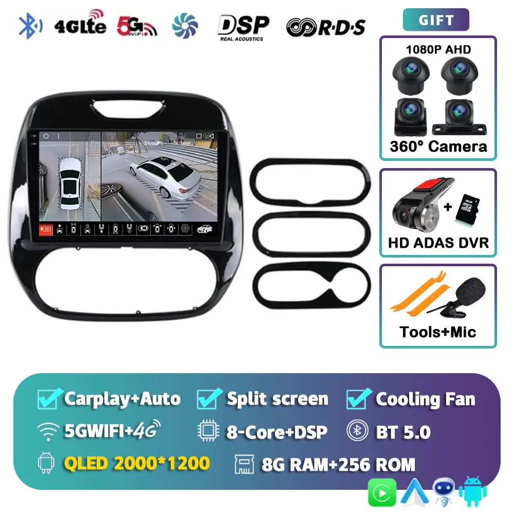 Android 15 Autoradio Voor Renault Kaptur Captur Clio Samsung QM3 2013 2014 2015 2016 Draadloze Carplay multimedia Android Auto 4G