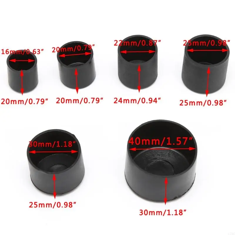 U75C 4x PE Silla Ferrule Anti Scratch Muebles Fees Pisos pierna Tapas protección pierna