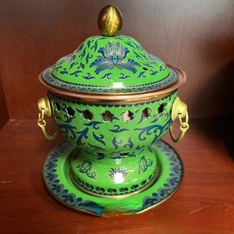 

Eco-Friendly Cloisonne Copper Hot Pot, Single Meal Design, Oil and Alcohol Compatible, Premium Red Hotpot, Elegant Chafing Dish