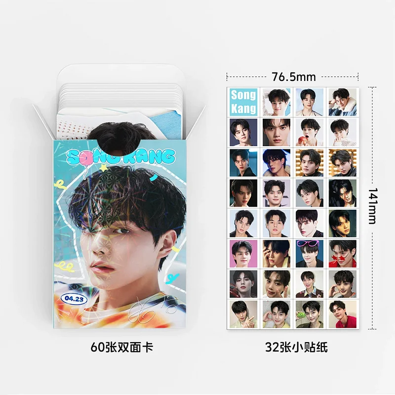 92PCS Song Kang Photo Cards Set Korean Star Collectible Lomo Cards with Mini Stickers Fan Collection Gift Decor view 4