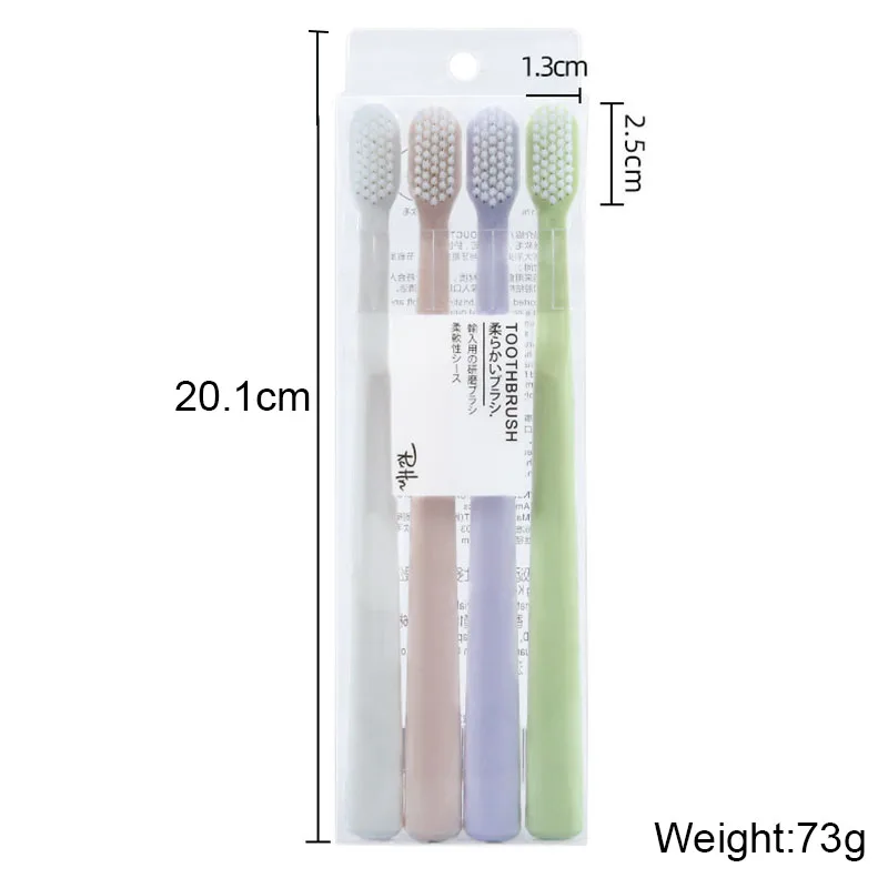 Simple Soft Bristled Toothbrush Woman And Man Set Household Travel Small Head Teeth Brush Adult Oral Care Cleaning Health