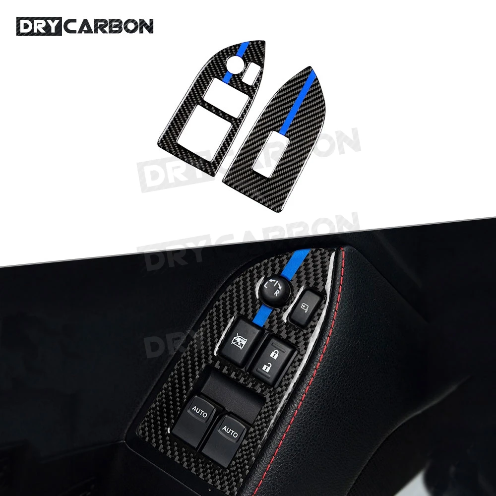 

For Toyota GT86 FT86 ZN6 Subaru BRZ 2013-2017 Carbon Fiber Door Window Lifter Switch Buttons Frame Cover Trim Stickers