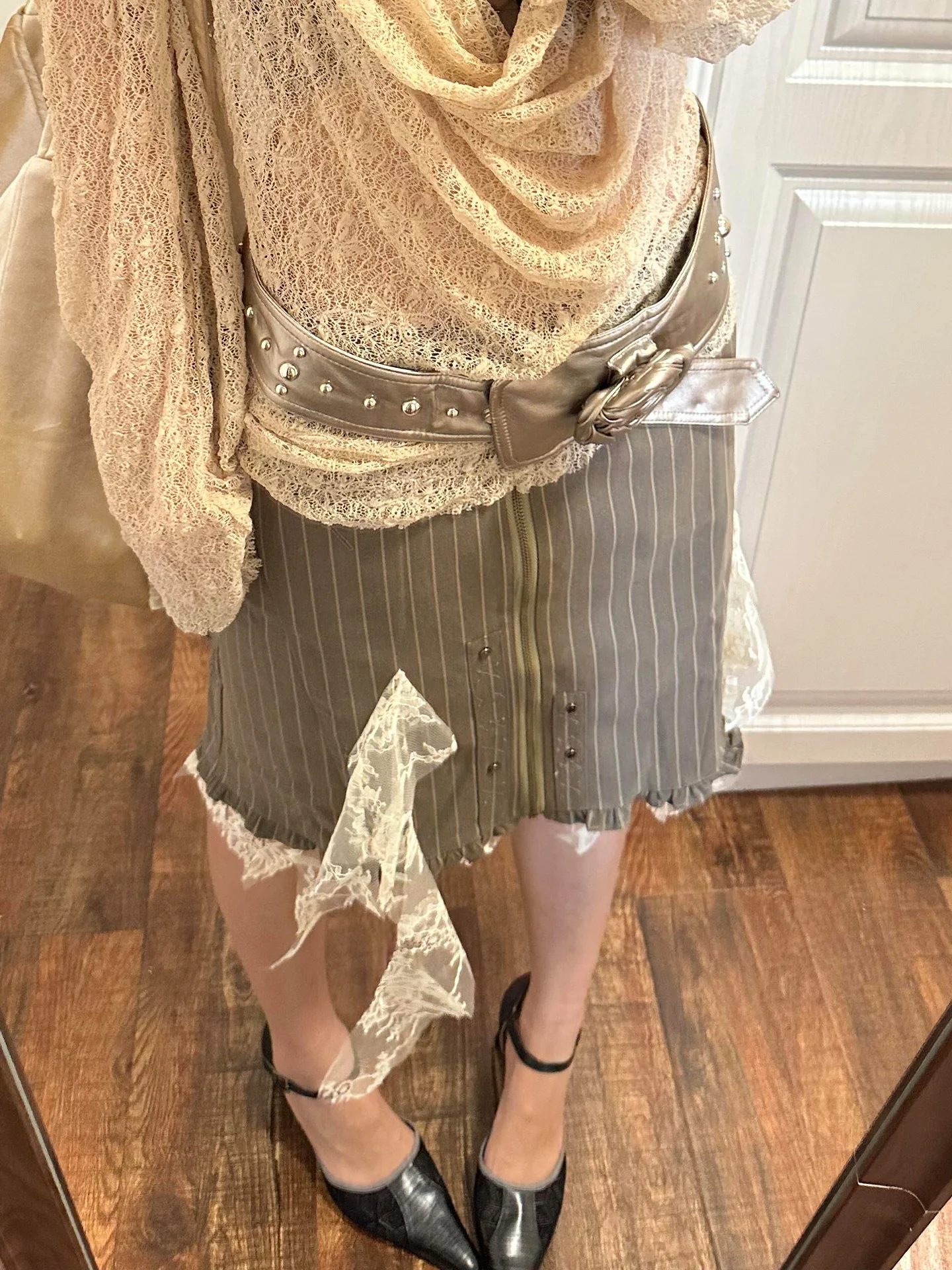 Outono inverno feminino vintage y2k midi listrado saia a linha harajuku japonês grunge 2000s cyber punk e-girl maré novo design kpop