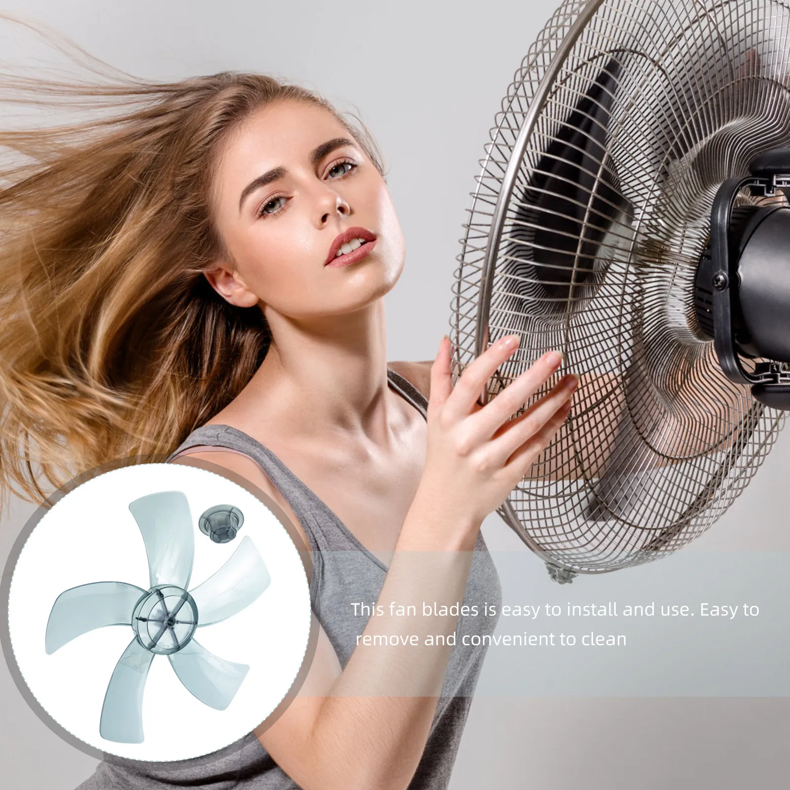 

Комплект пластиковых лопастей для вентилятора: 5 лопастей, бесшумный дизайн, легкая установка, простая замена для 11-дюймовых напольных и настольных вентиляторов