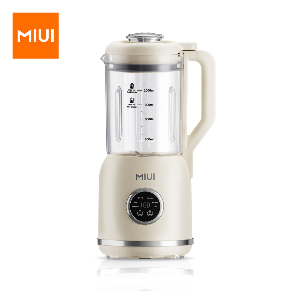 MIUI Food Blender, Multifunctional Hot & Cold Cooking Blender for Kitchen, 34oz. / 1L Smart Smoothie Blender with Self-Cleaning