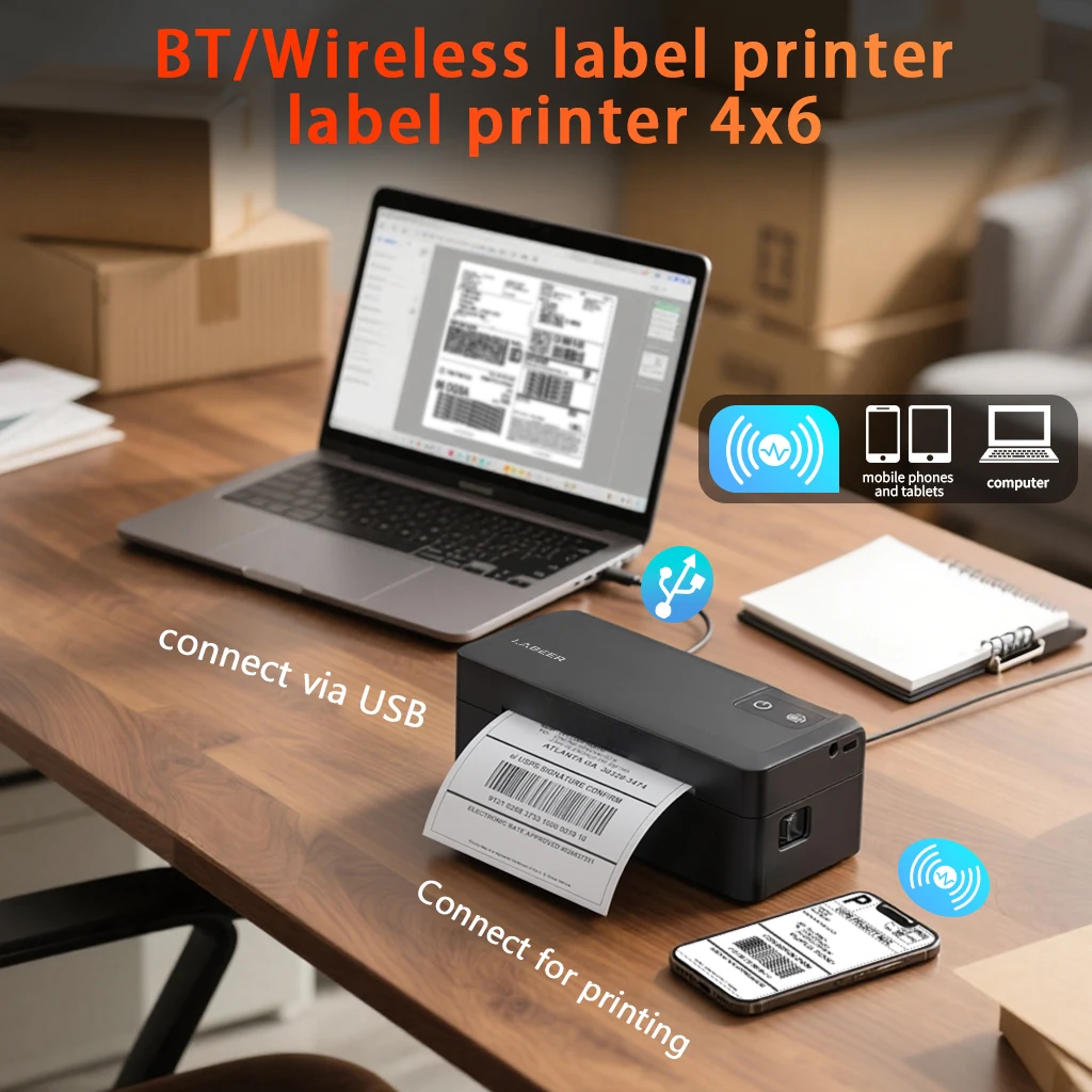 

LABEER Thermal Shipping Label Printer, 4x6 Bluetooth Label Printer for Shipping Packages Small Business