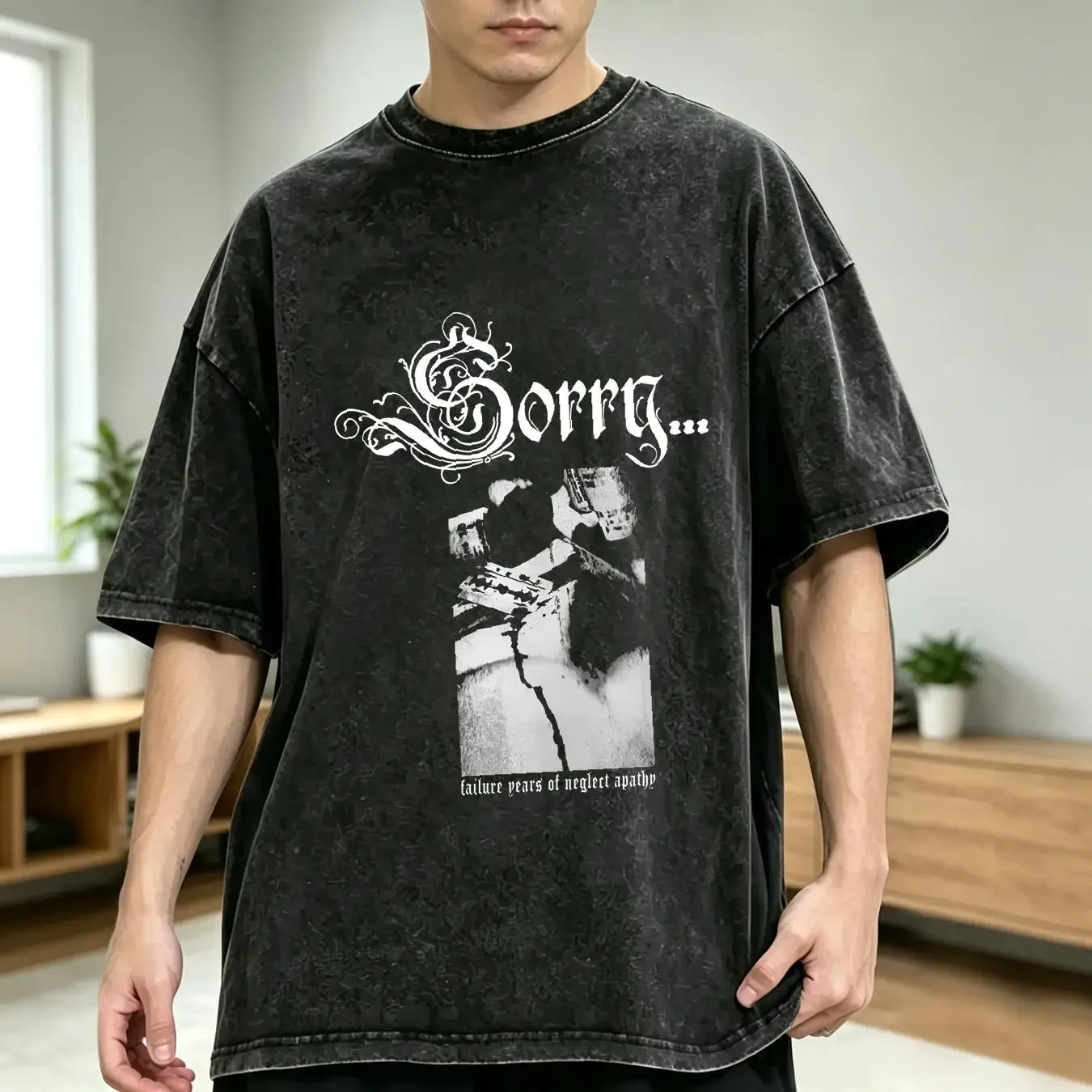 washed T Shirt Sorry DSBM Size XXL Lifelover Xasthur Mutiilation Sargeist Leviathan long or short sleeves vintage Washed