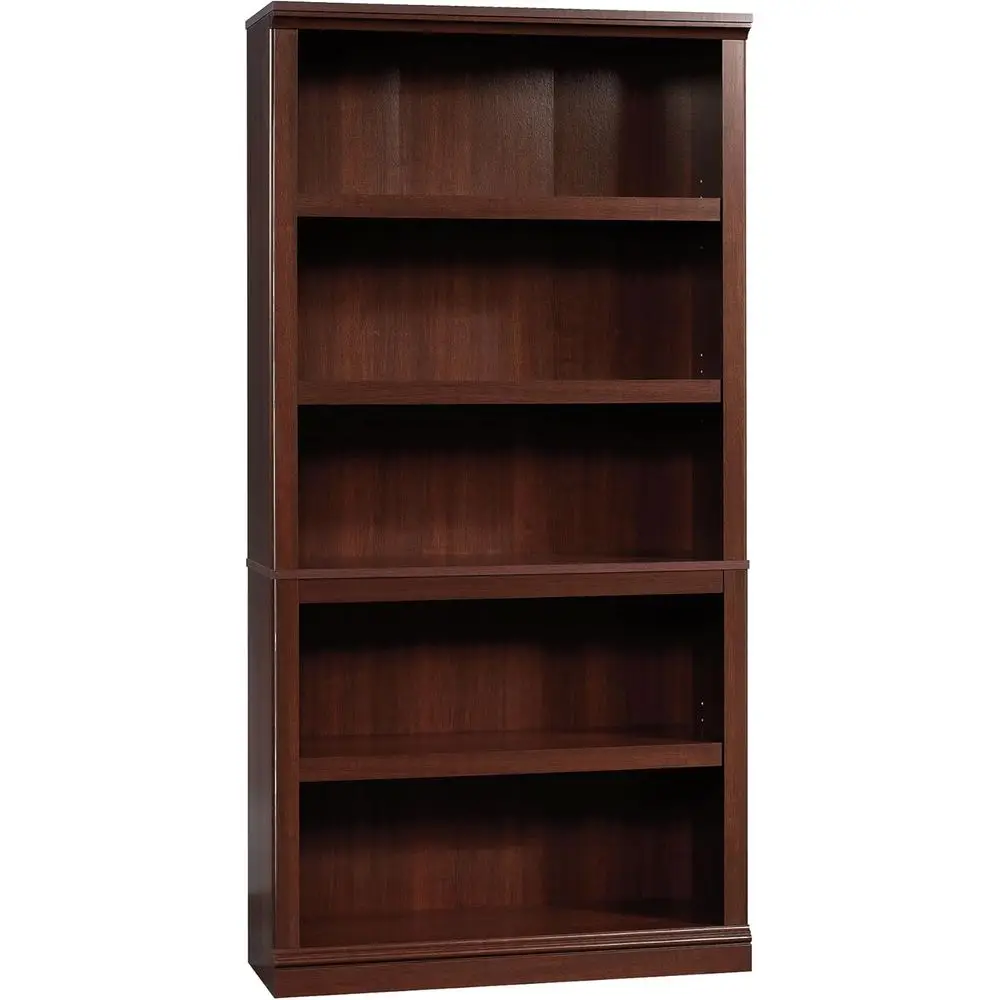 

5-Shelf Cherry Finish Bookcase - Versatile Storage Solution
