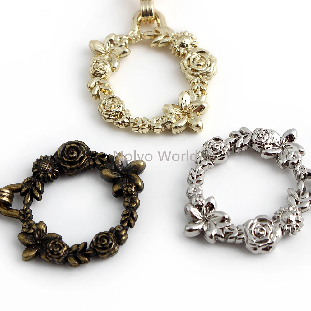 20/40/100PCS Flower Ring Shape 5# Nylon Zipper Puller For Wallet Shoulder Bags Suitcase Clothes Removable Zip Slider Accessories