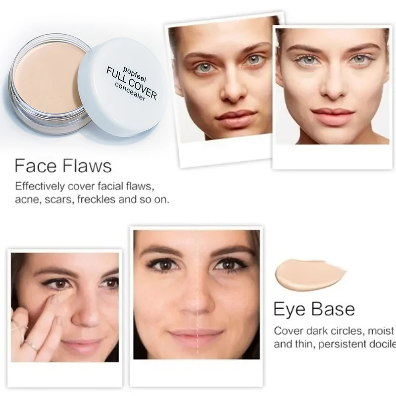 POPFEEL Jednokolorowy korektor - uniwersalny krem do krycia niedoskonałości twarzy, plam, trądzików i tatuaży na ciele.