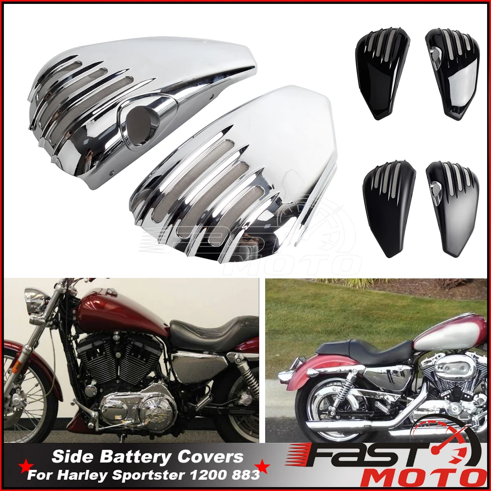 

Side Battery Cover Fairing For Harley Sportster XL883 XL1200 48 Custom Motorcycle Oil Tank Battery Fairings Case Protector Guard