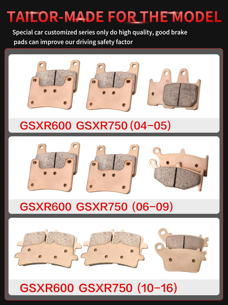 Mrrangt Motorcycle Metal sintering brake pad fit for SUZUKI GSXR600 GSXR750 GSXR 600 750 2004-2016 K4 K6 K8 K11