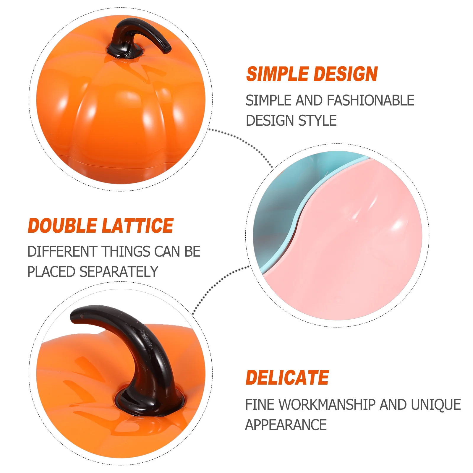 

1Pcs Pumpkin Shaped Candy Box Orange Plastic Storage Box Multi Functional Snack Tray Party Fruit Plate