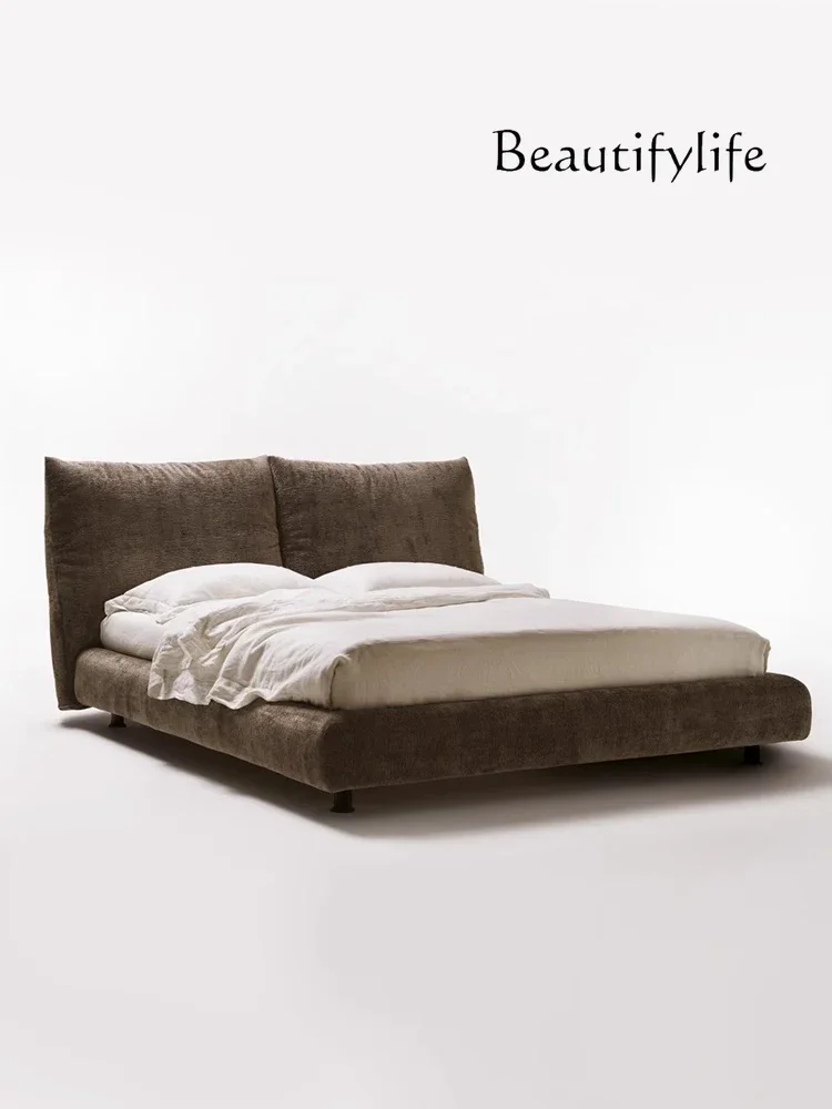

Italian Petal Bed Fabric Double Bed Modern Minimalist 1.8 M 1.5 Soft Bag Backrest Bed
