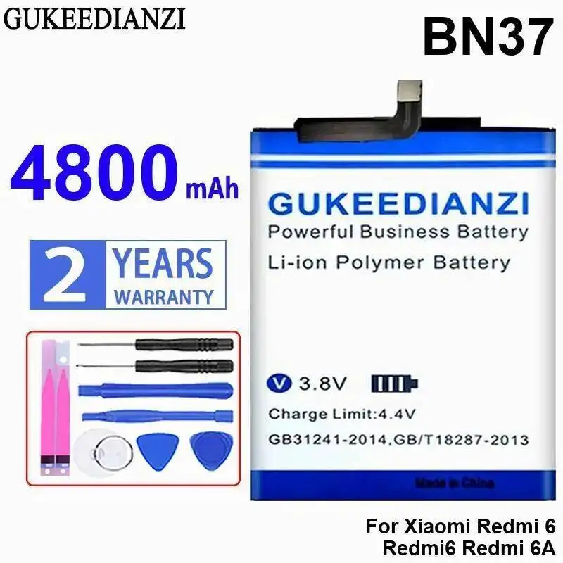

BN37 для Xiaomi Redmi 6 Премиум Сменный стабильный аккумулятор для мобильного телефона емкостью 4800 мАч