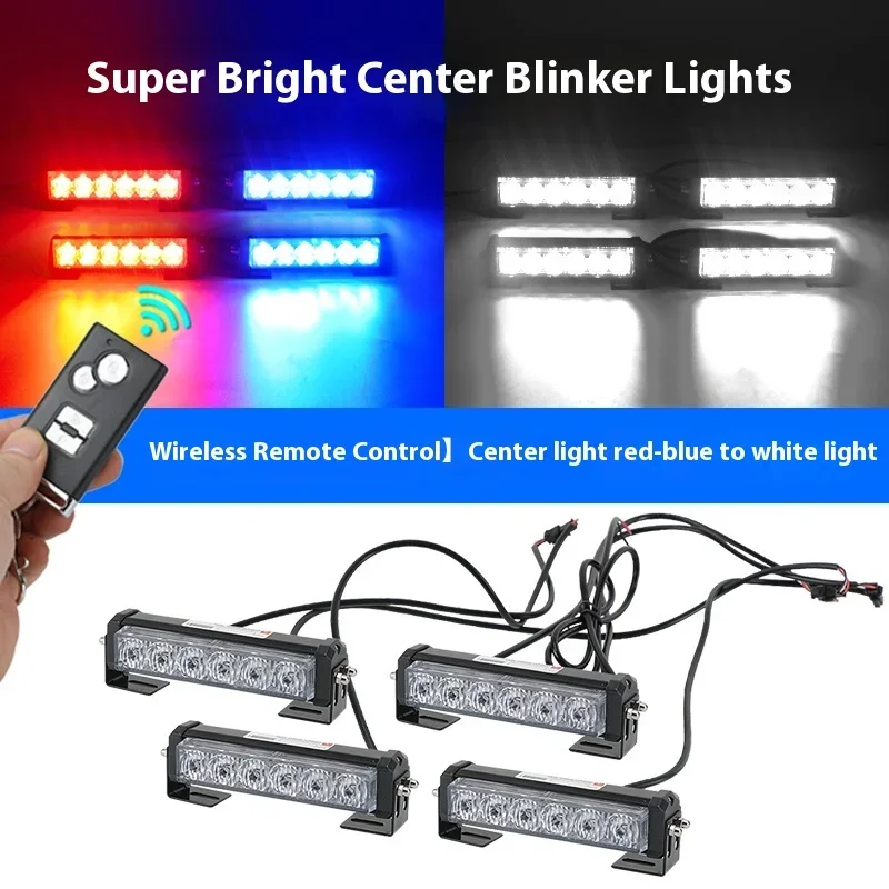 Car Network Flash Light Super Bright Color-changing Led Wireless Strong Light Open Channel Stroboscopic Warning Light