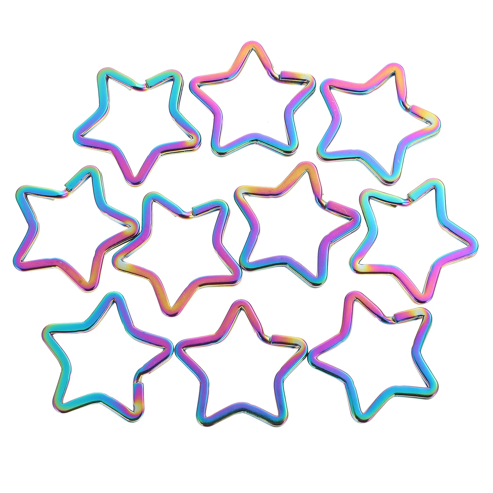 

10Pcs Star Keychain Ring DIY Handcraft Accessories Easy to Use Prevent Loss of Keys Backpack Decoration Keychain for Women