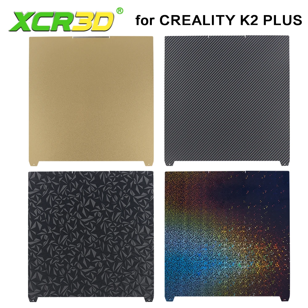 For Creality k2 plus PEI Build Plate Textured PEO PET PEY 370x370 PEI Spring Steel Sheet Heated Bed k2Plus combo Accessories