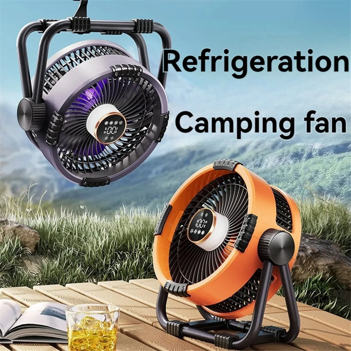 Camping Fan with Strong Endurance and Multifunctional Night Light/Rechargeable/Hanging Dual-Purpose Intelligent Remote B