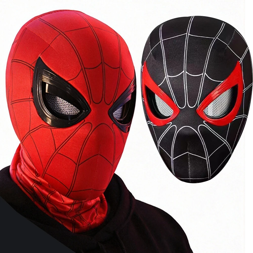 Máscara de Spider-Man Miles Morales, Casco de Cosplay Dinámico con Ojos Parpadeantes, Máscara de Superhéroe con Control de Barbilla, Accesorio para Disfraces de Mardi Gras