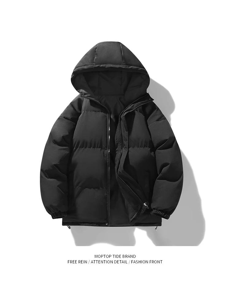 

Теплая повседневная хлопковая куртка с капюшоном для мужчин, зимняя новая одежда для хлеба, верхняя одежда, молодежное пальто с наполнителем из полиэстера