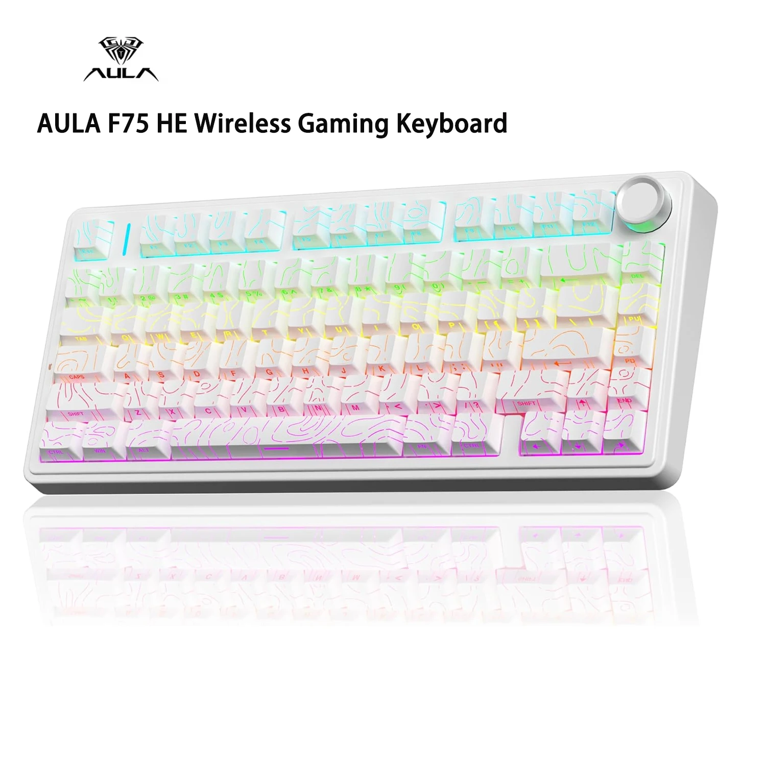 AULA F75 HE Magnetic Switch Mechanical Keyboard 75% Layout Hall Effect 8K Polling Rate Tri-mode RGB Hot Swap Gaming Keyboard