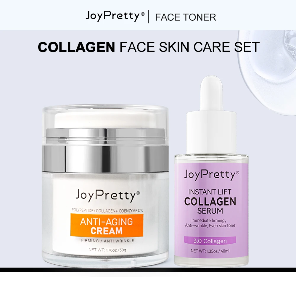 

Collagen Face Serum Cream Skin Care Kits Anti Wrinkle Forehead Fine Lines Hyaluronic Acid Moisturizing Facial Creams JoyPretty