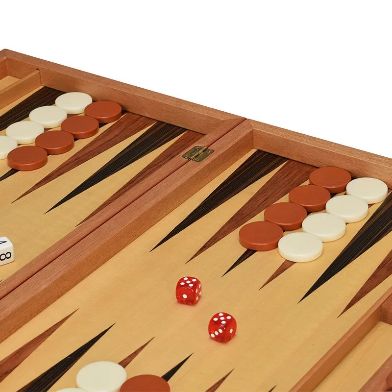 Juego de Backgammon Clásico de Madera de Tilo con Piezas de Acrílico, Tablero Multitamaño para el Hogar y Viajes