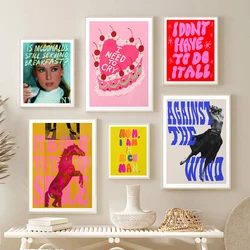 Pink Quote Colorful Poster Woman Canvs Painting Modern Dance Cake Kids Retro Picture Print Nursery Mural Room Home Decor Fashion