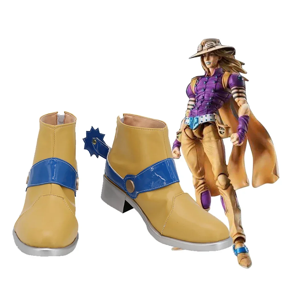 JoJo's Bizarre Adventure Steel Ball Run Gyro Zeppeli Cosplay Shoes Leather Boots Custom Made Any Size for Unisex