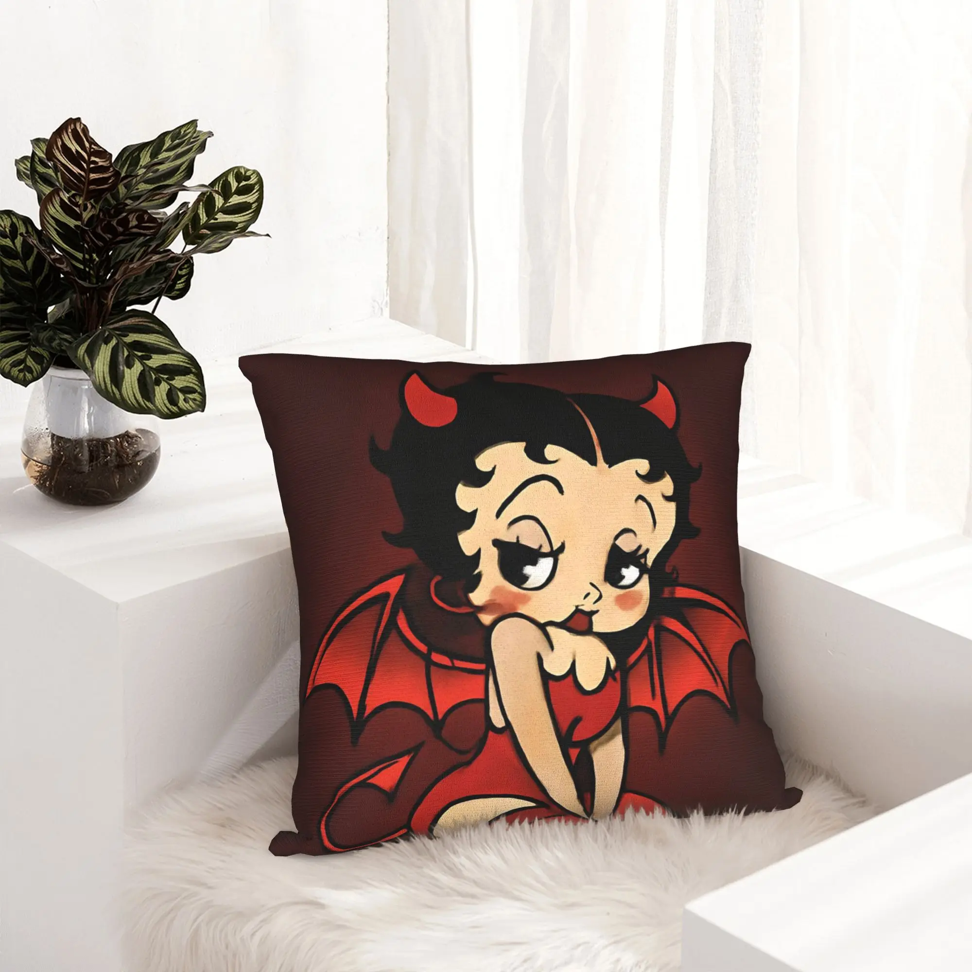 Anime B-Betty BoopS Pillowcase Printing Fabric Cushion Cover Decorative  Pillow Case Cover Bedroom Square 40X40cm