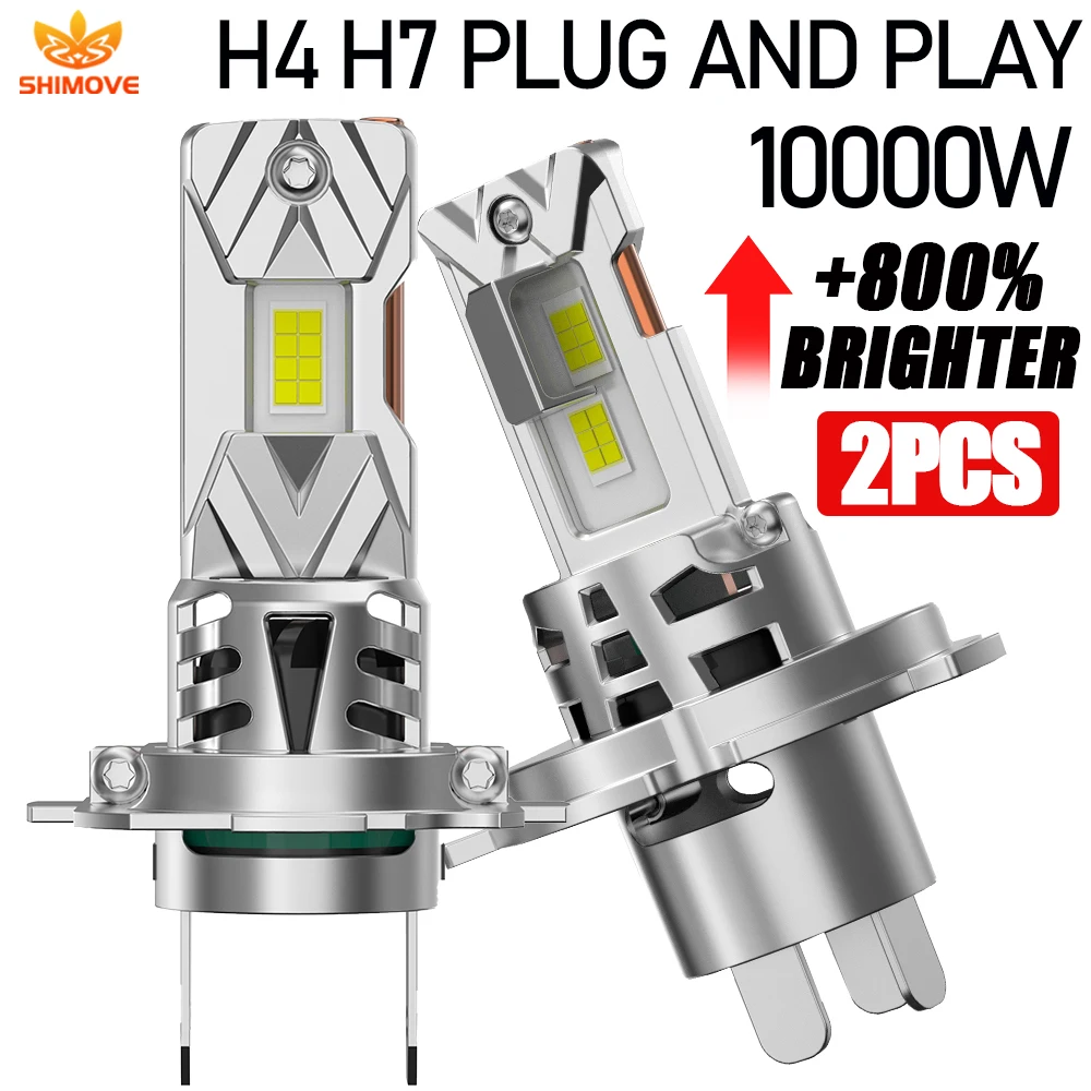 

H7 H4 LED Bulbs CANBUS Headlight Ampoule Led H7 300000LM Super Bright 6000K High Car Motorcycle Low Beam Turbo Lamp Foggers