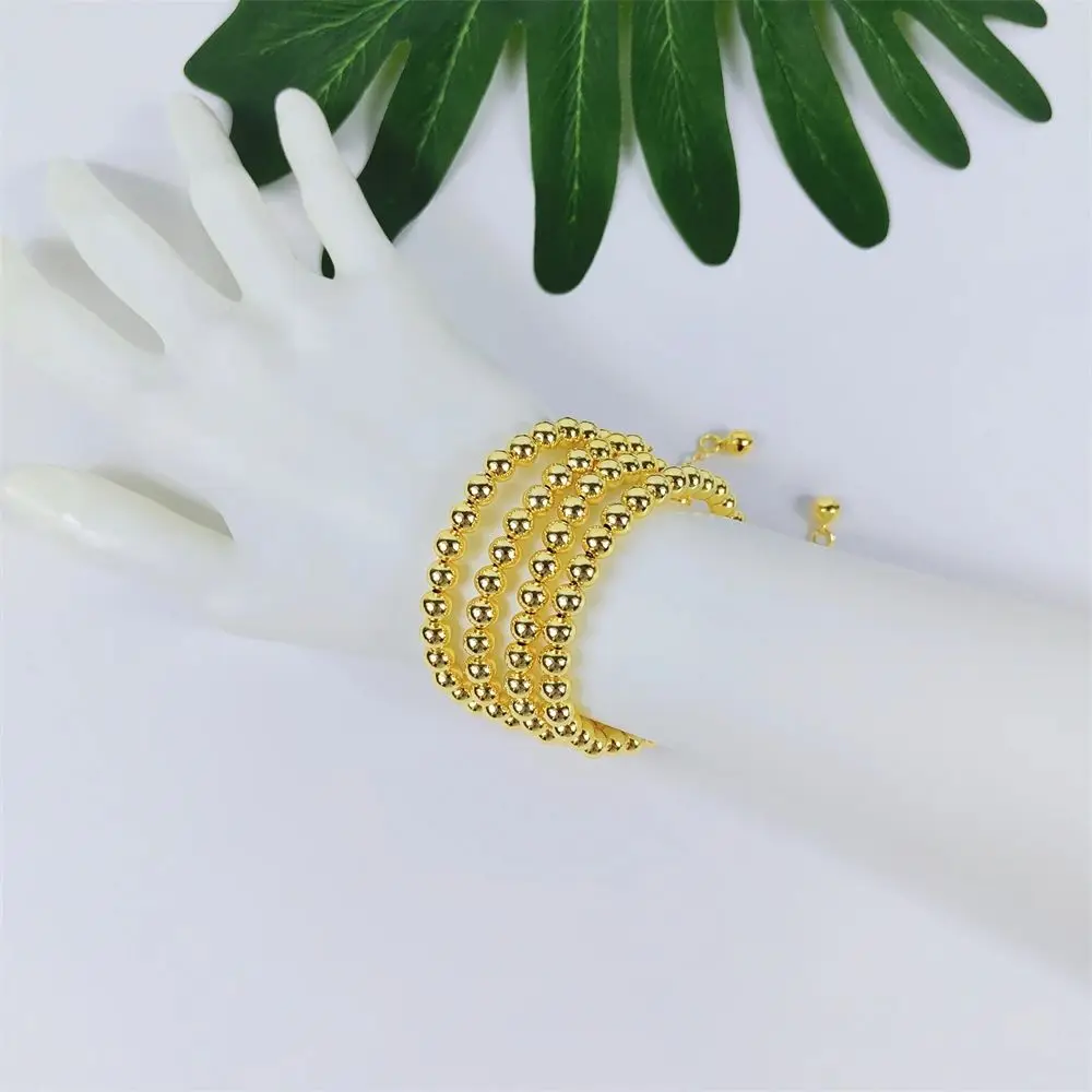 ESALE 2024 Fashion Women Bracelets Trendy Gold Plated Colorful Beads Bangles Beaded Bracelets Jewelry Accessories Gift