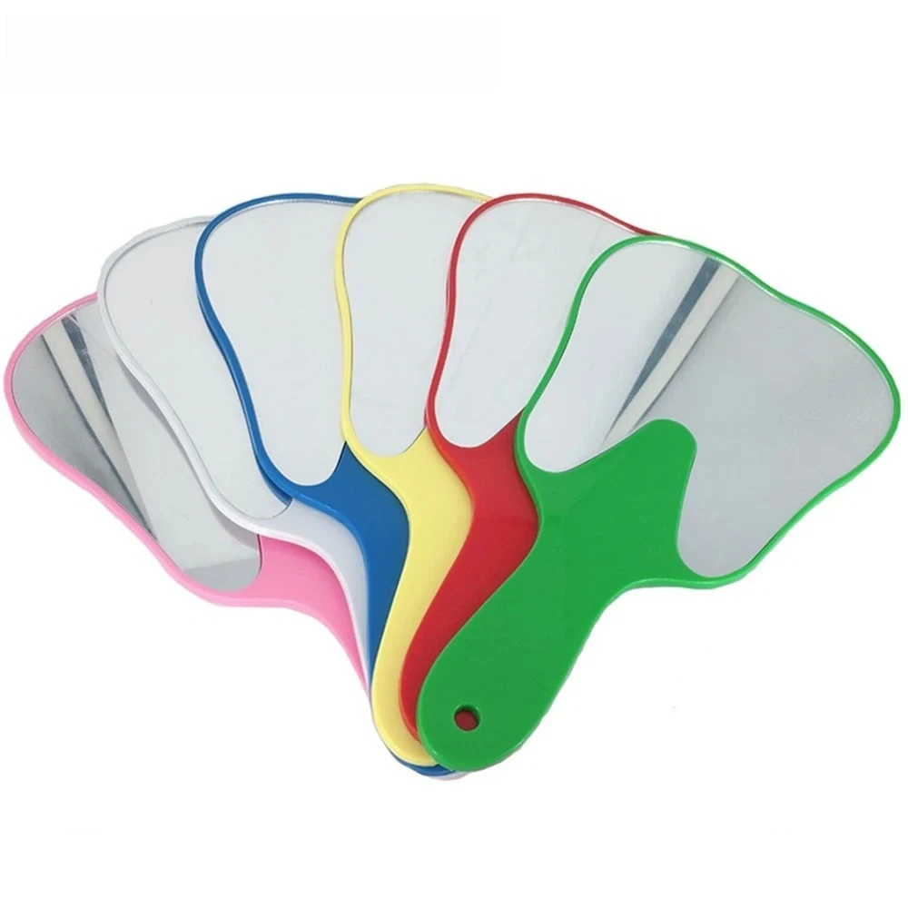 10PCS Cute Handle Dental Mirror Unbreakable Mouth Teeth Mirror Plastic Makeup Mirror Tooth Shaped Dental Accessorie Dentist Tool