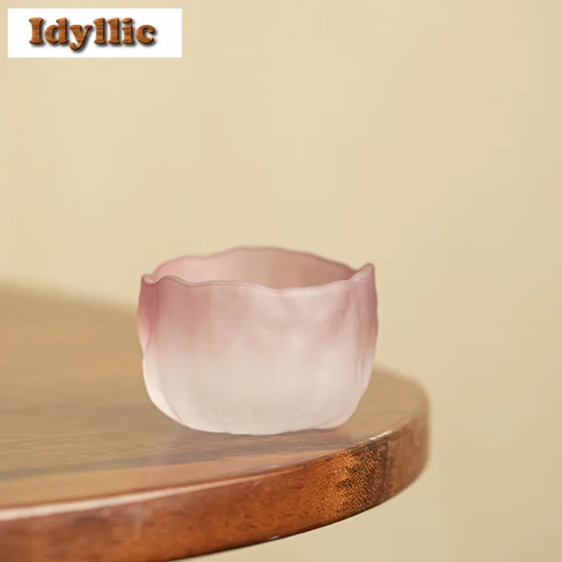

100ml Purple Azure Stone Frosted Teacup Elegant Tea Bowl Tea Cup Set Tea-tasting Smelling Cup Chazhan Master Cups Chinese Teaset