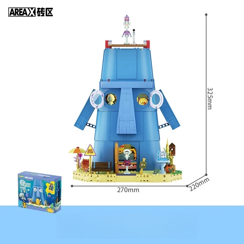 Spongebob Cartoon Krusty Krab Restaurant Squidward Creatieve Kantine Scènes Model Stenen Bureau Ornamenten voor Kinder Speelgoed Cadeau