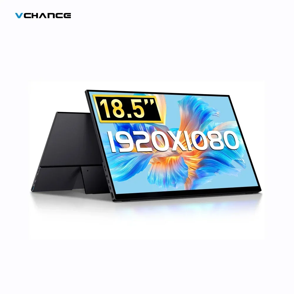 18.5'' FHD IPS Display 16:9 Aspect Ratio 1920x1080p 350nits Aluminum Alloy Material with All In One Kickstand Portable Monitor
